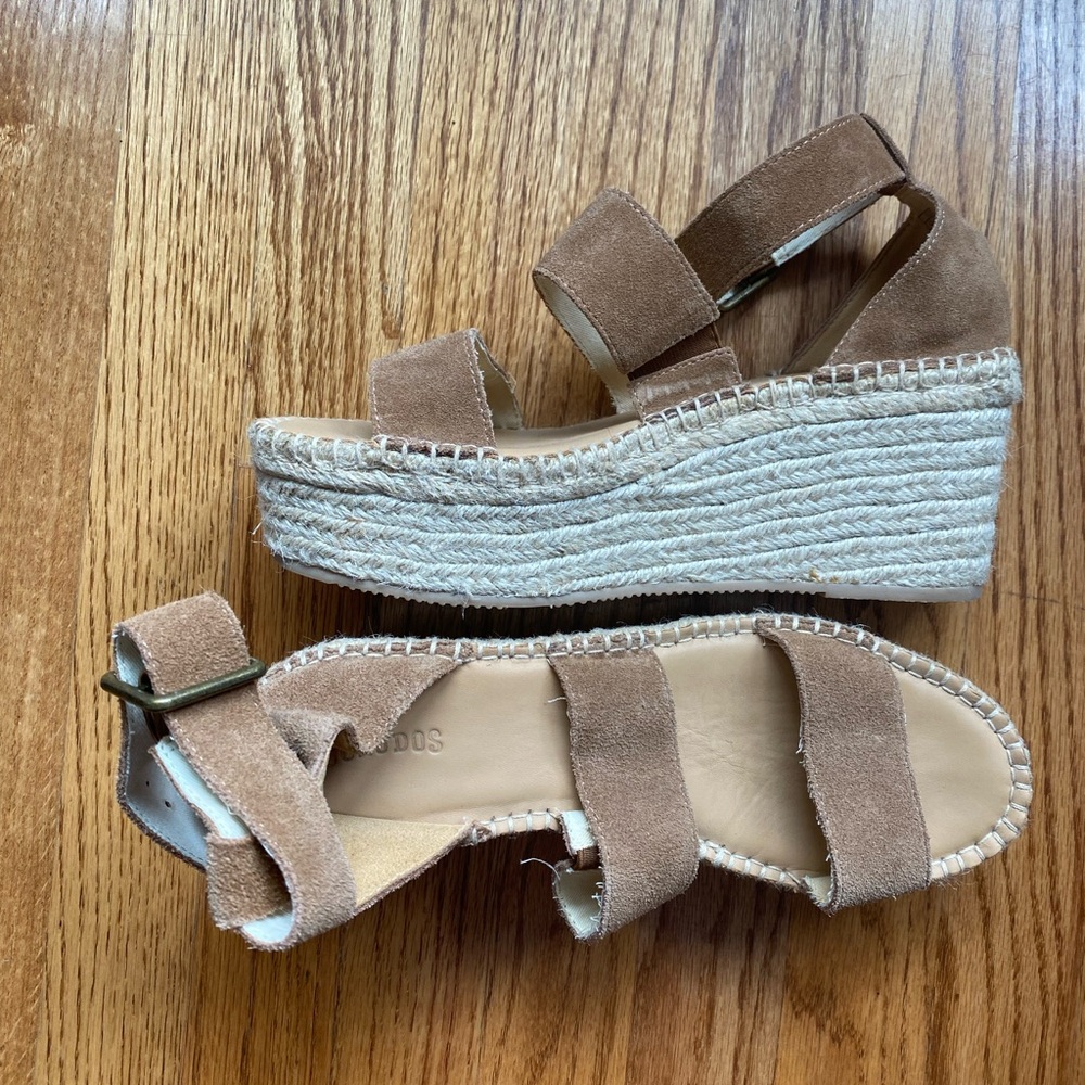 Soludos Tan Suede Espadrille Wedges